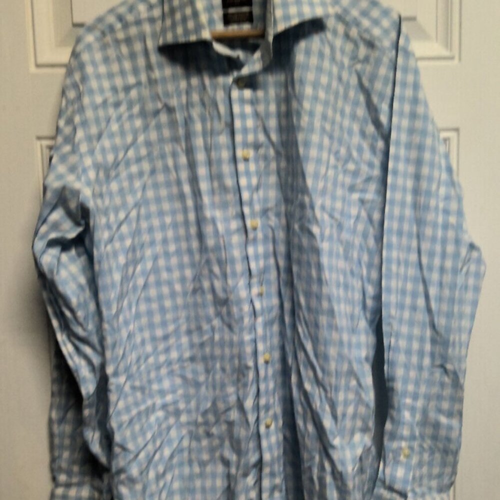 Tailbyrd Blue White Long Sleeve Men's Shirt Size Large